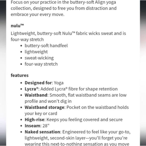 Lululemon Align Pant 28" Polar Shift Emboss Black Women's Size 6 Very RARE Nulu - Picture 9 of 14